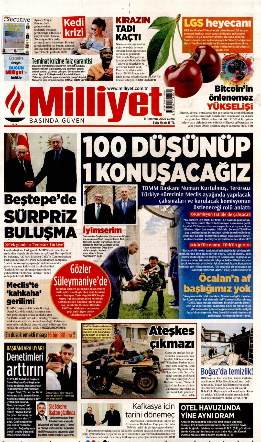 Silahlar böyle bırakılacak: 11 Temmuz 2025 Cuma gazete manşetleri 3