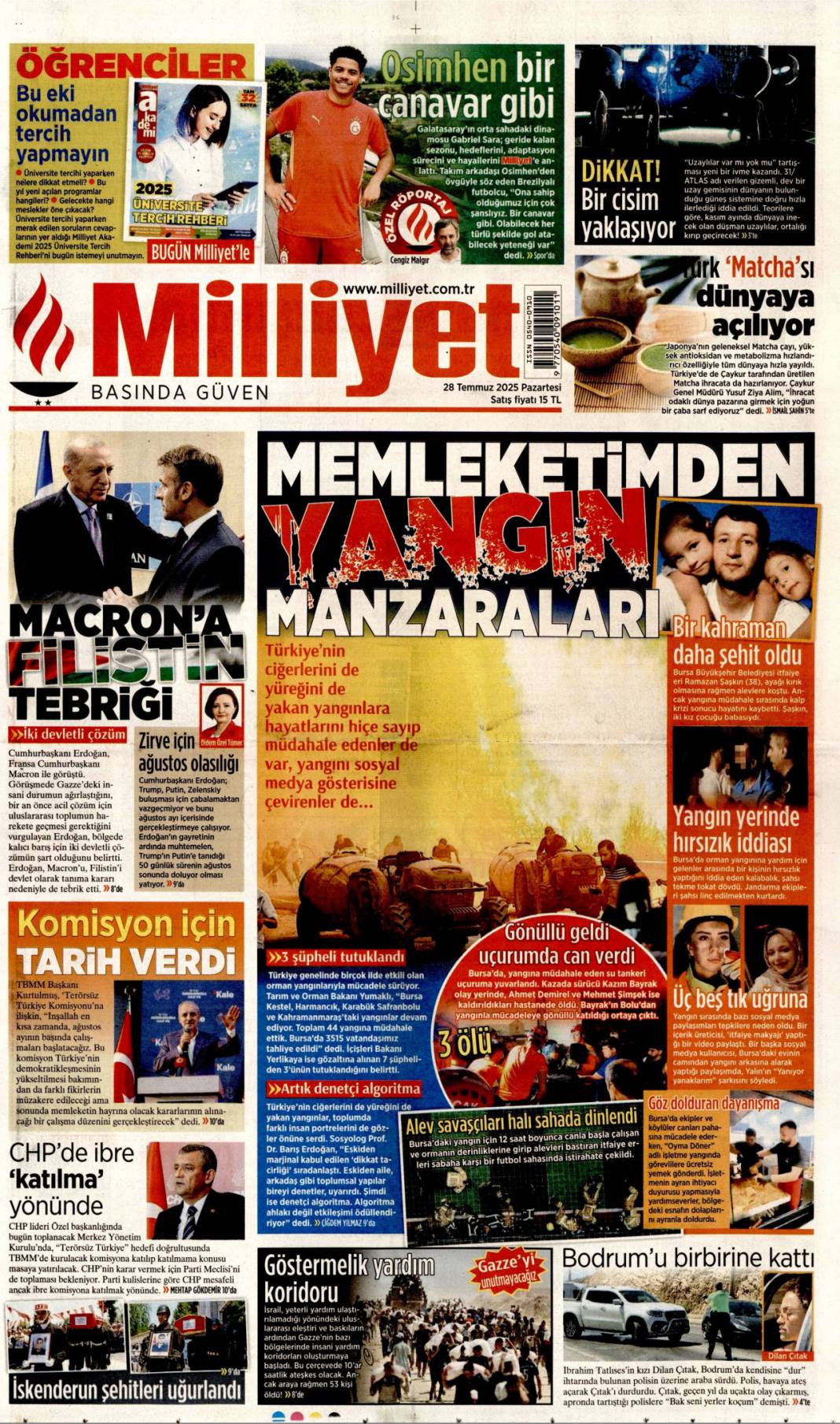 Seferberlik ruhu: Teyakkuz halindeyiz! 28 Temmuz 2025 Pazartesi güncel gazete manşetleri 13