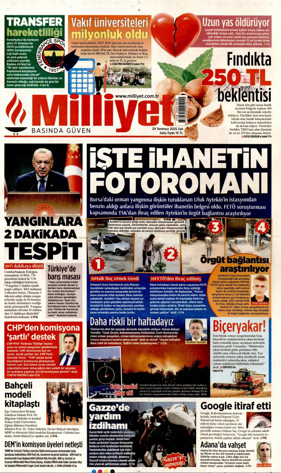 Ateşin çocukları gitti, Papazın çocukları geldi: 29 Temmuz 2025 Salı güncel gazete manşetleri 3