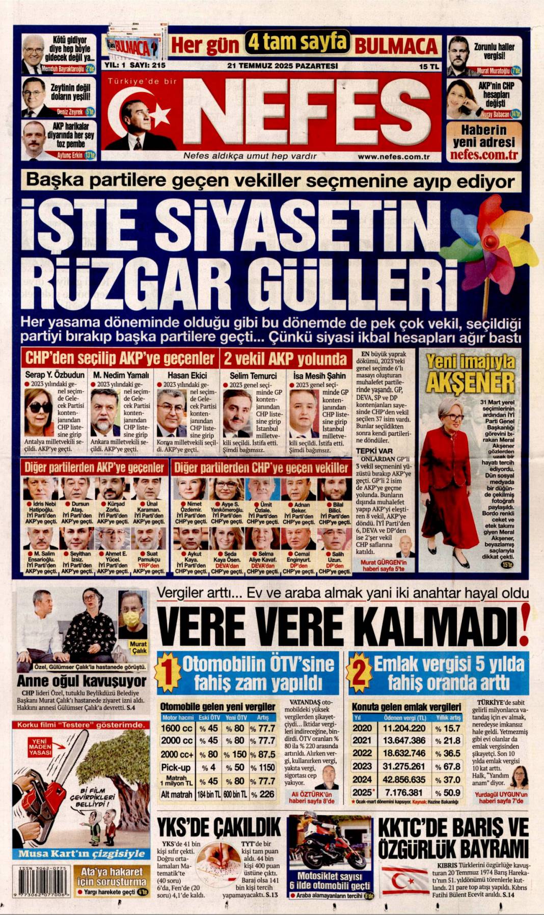 Plajlarda virüs alarmı: 21 Temmuz 2025 Pazartesi gazete manşetleri 13