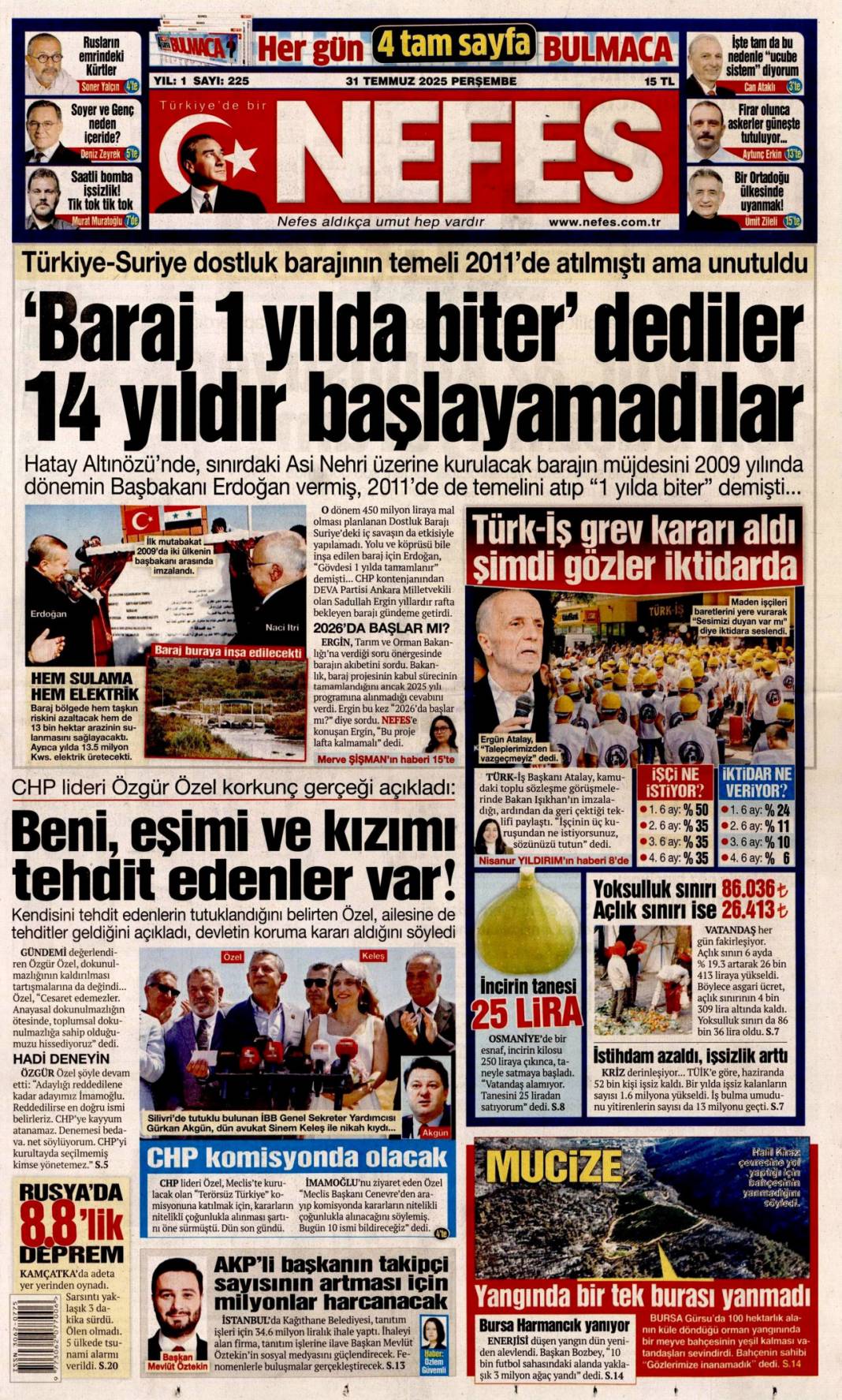 Baronun kirli defterleri açıldı: 31 Temmuz 2025 Perşembe güncel gazete manşetleri 15