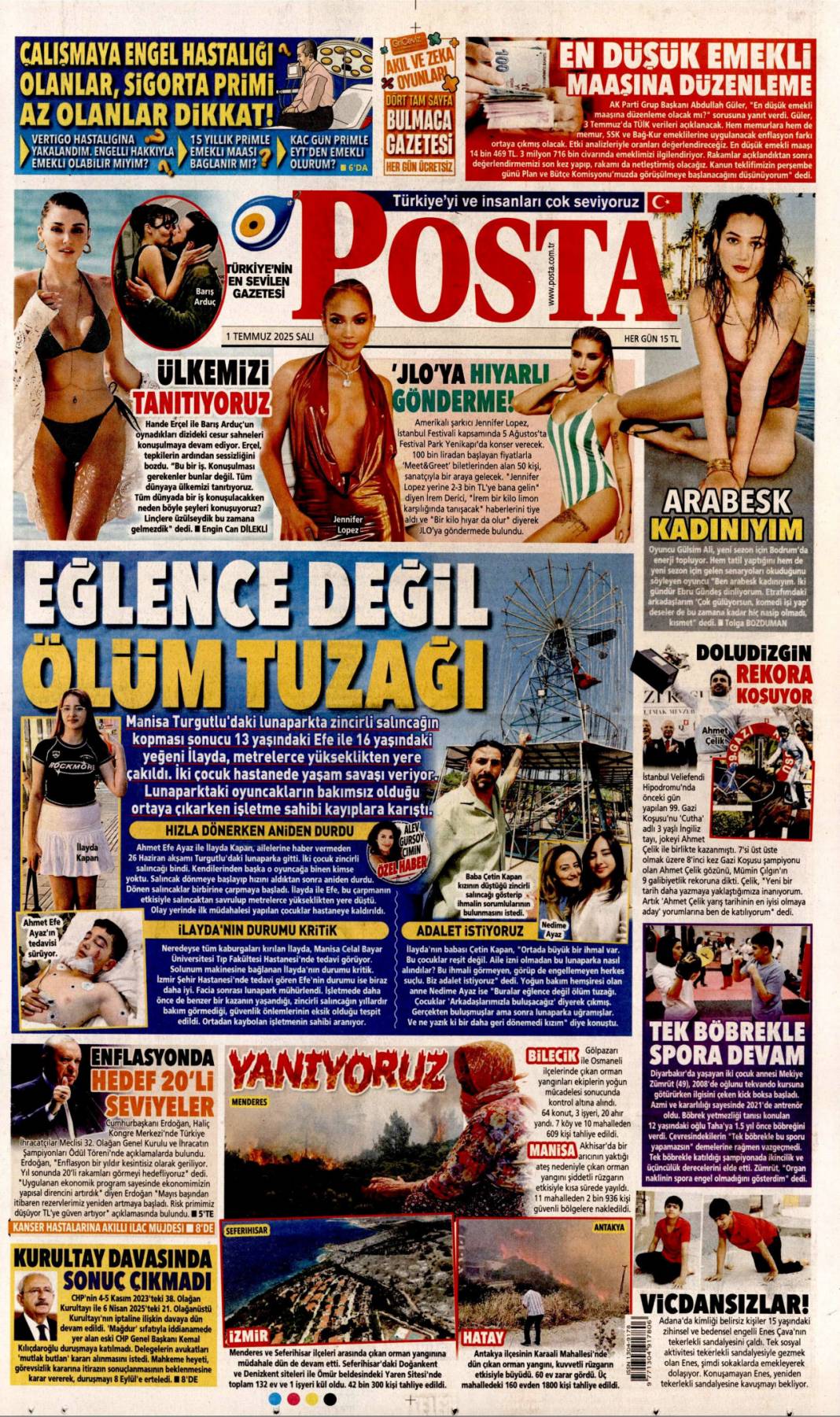 Kurultay'ın kaderi ceza davasında: 1 Temmuz 2025 Salı gazete manşetleri 14