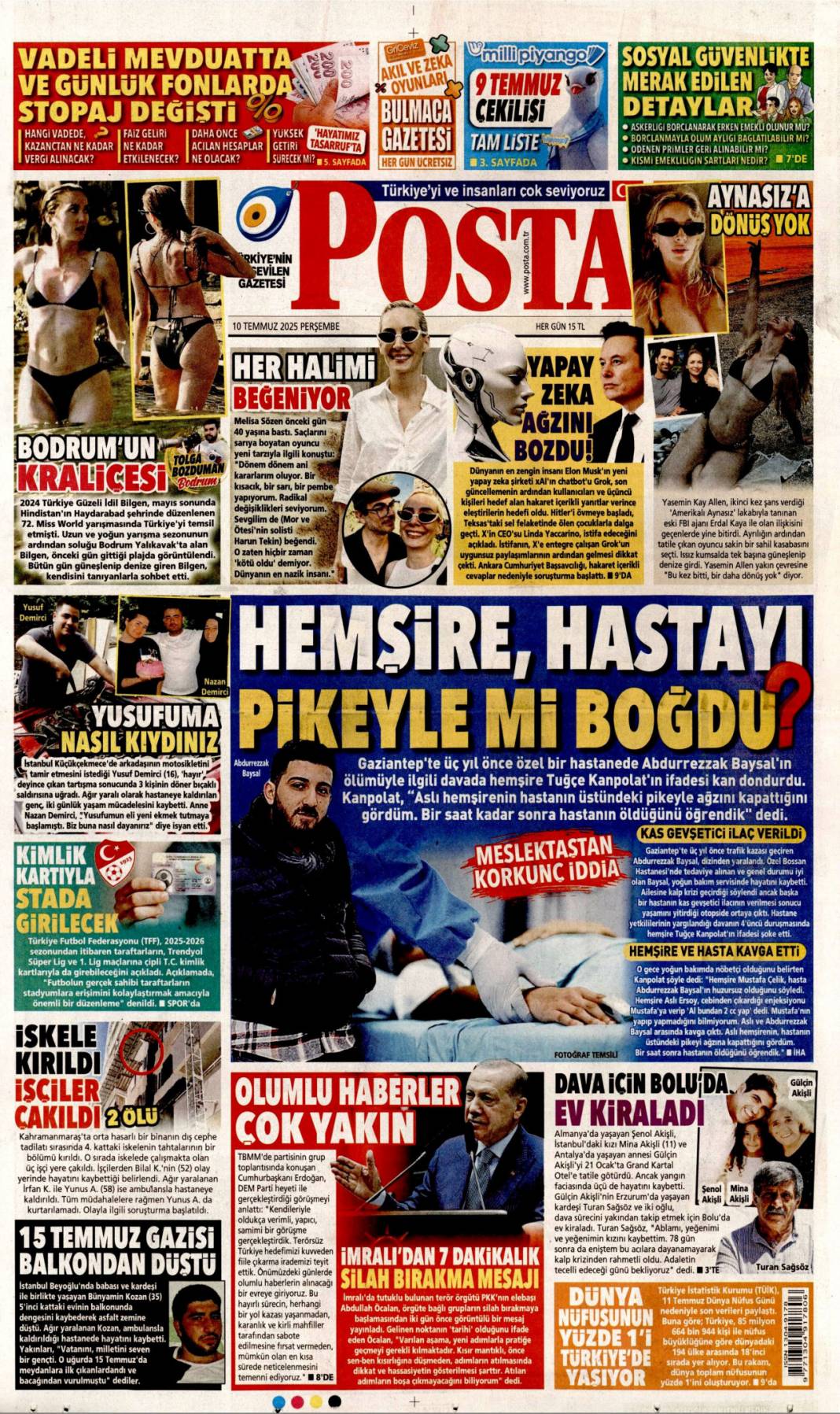 Cumhurbaşkanı Erdoğan: Haraç partisi! 10 Temmuz 2025 Perşembe gazete manşetleri 17