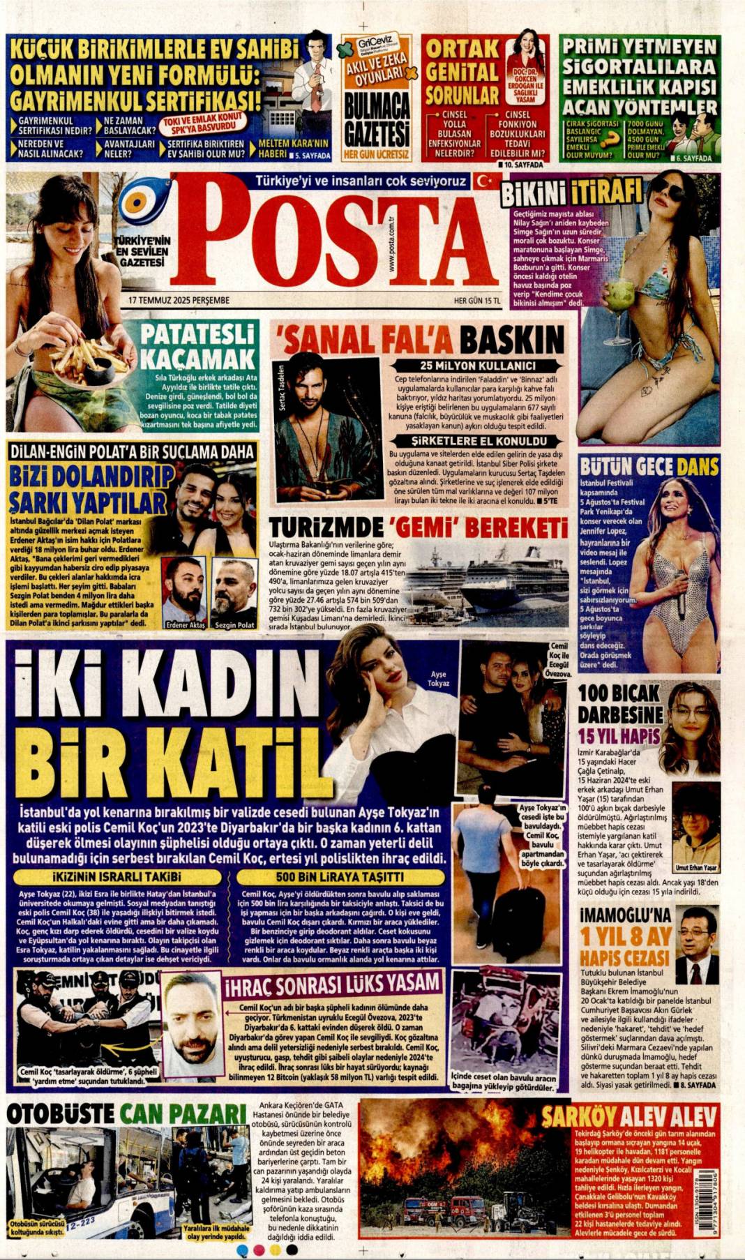 Siyonist katil ateşle oynuyor: 17 Temmuz 2025 Perşembe gazete manşetleri 16