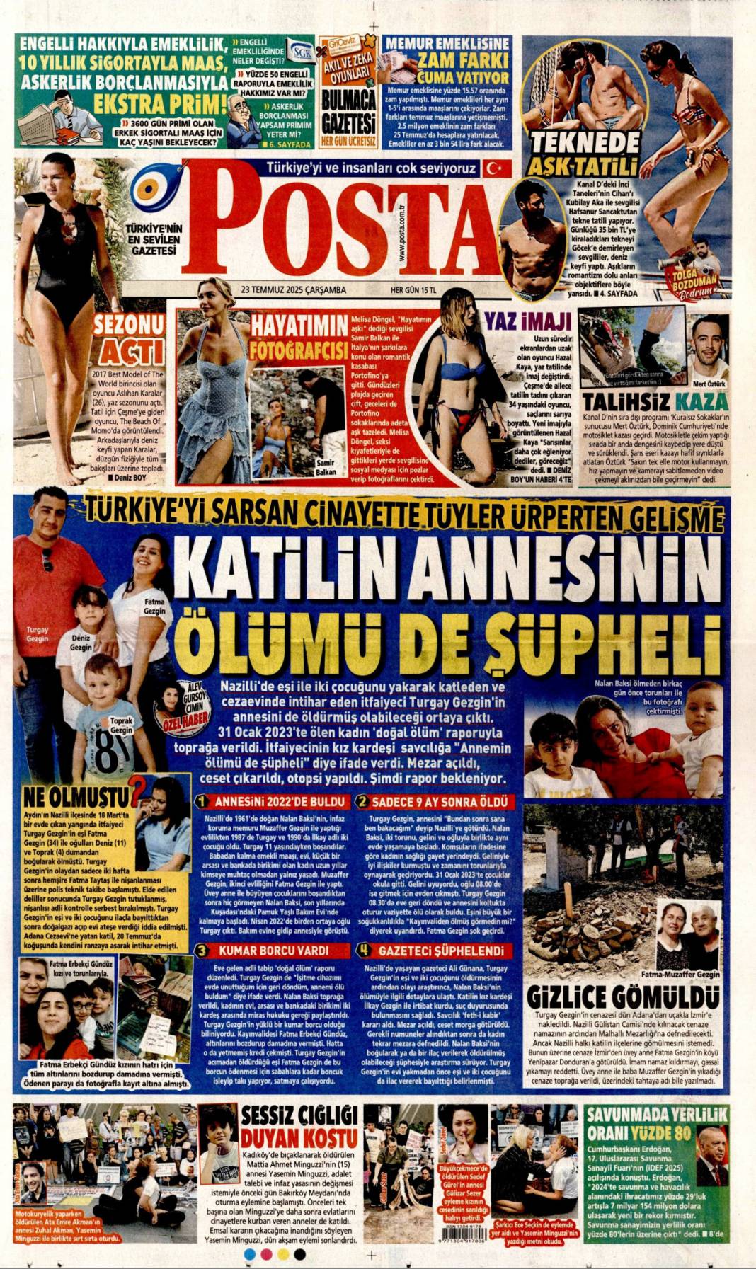 Savunma sanayimiz destan yazıyor: 23 Temmuz 2025 Çarşamba güncel gazete manşetleri 17