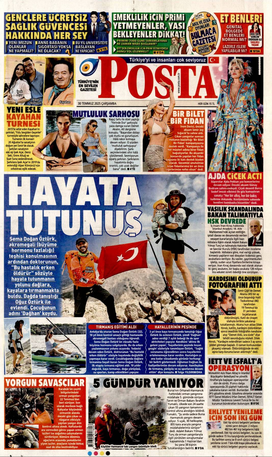 On yıl yetmez ver müebbeti: 30 Temmuz 2025 Çarşamba güncel gazete manşetleri 16