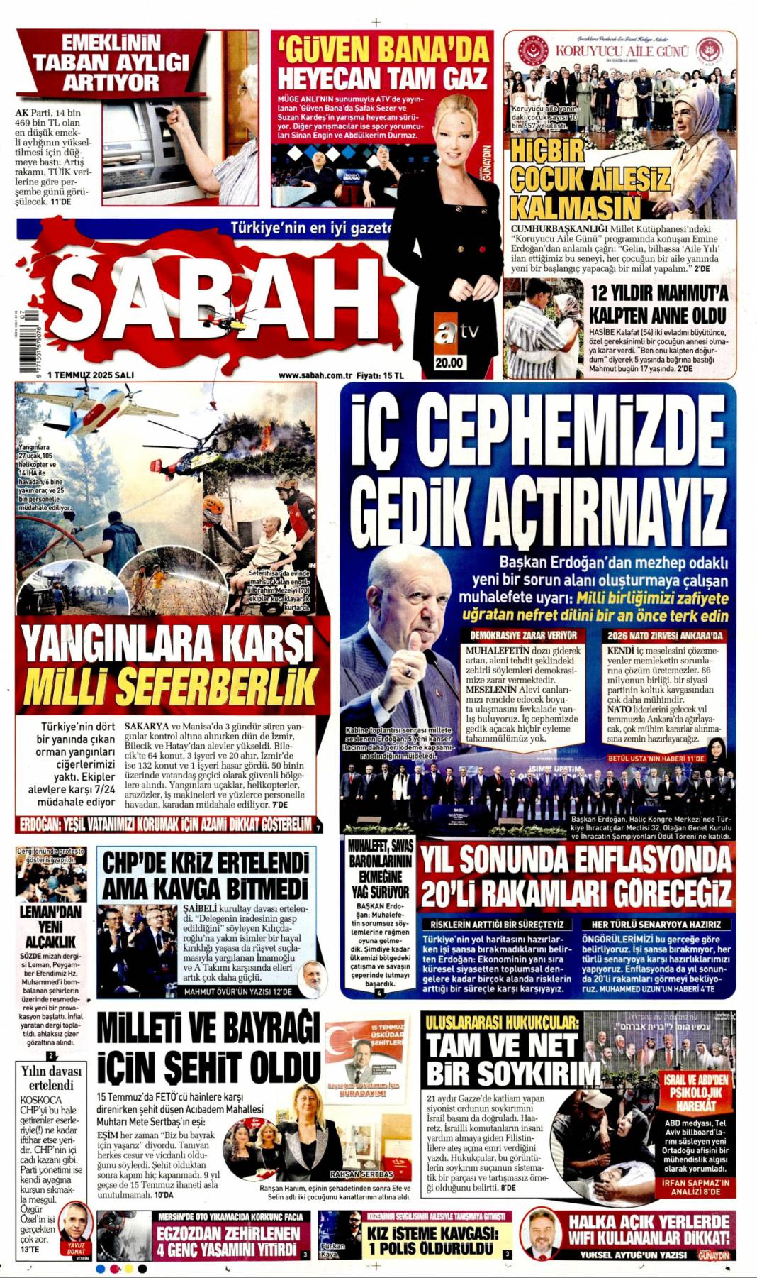 Kurultay'ın kaderi ceza davasında: 1 Temmuz 2025 Salı gazete manşetleri 2