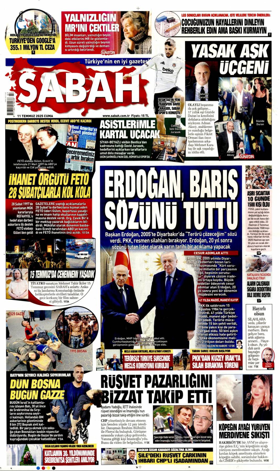 Silahlar böyle bırakılacak: 11 Temmuz 2025 Cuma gazete manşetleri 2