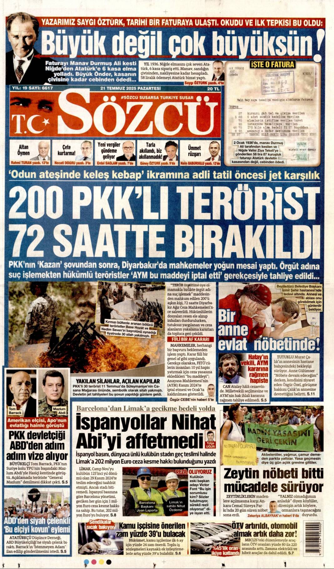 Plajlarda virüs alarmı: 21 Temmuz 2025 Pazartesi gazete manşetleri 14