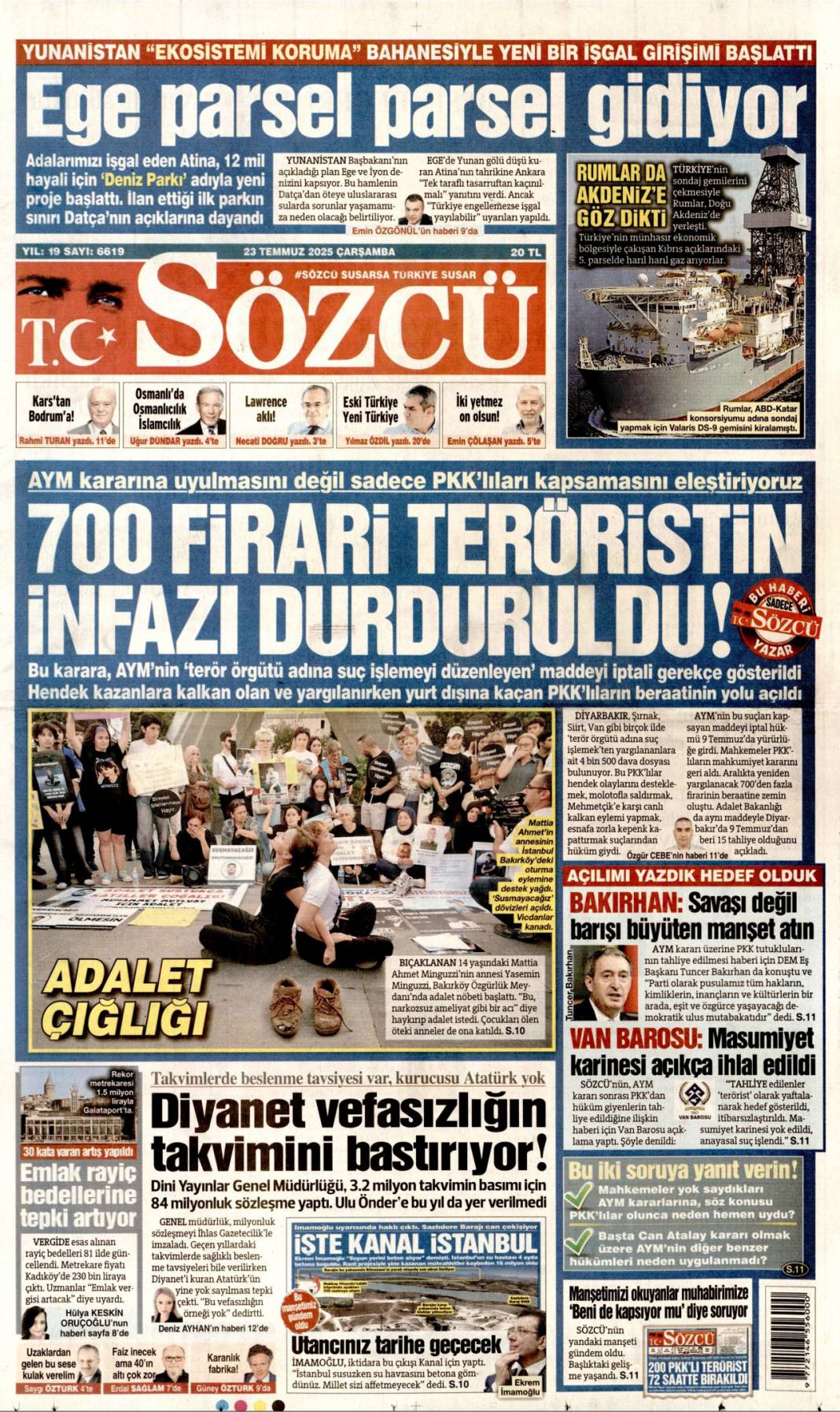 Savunma sanayimiz destan yazıyor: 23 Temmuz 2025 Çarşamba güncel gazete manşetleri 18