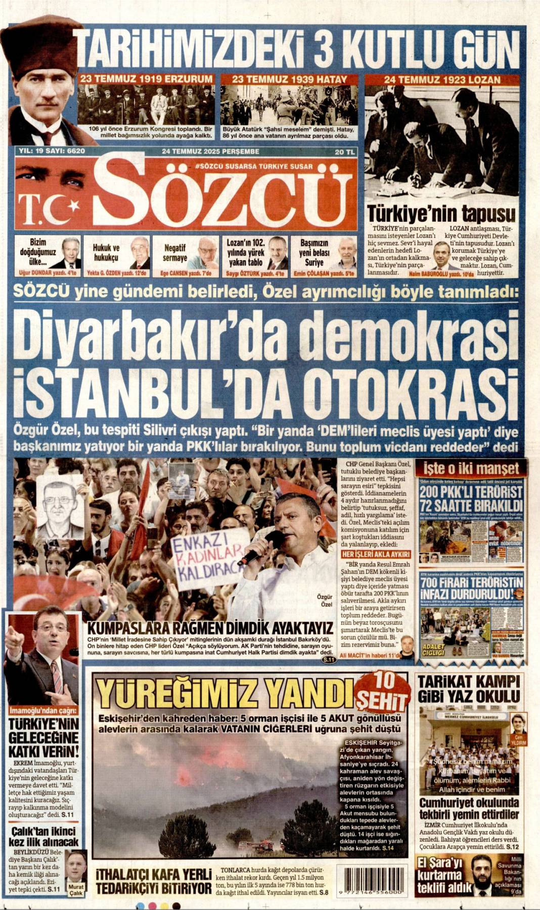 Çelik kubbemize 5 süper güç: 24 Temmuz 2025 Perşembe güncel gazete manşetleri 16