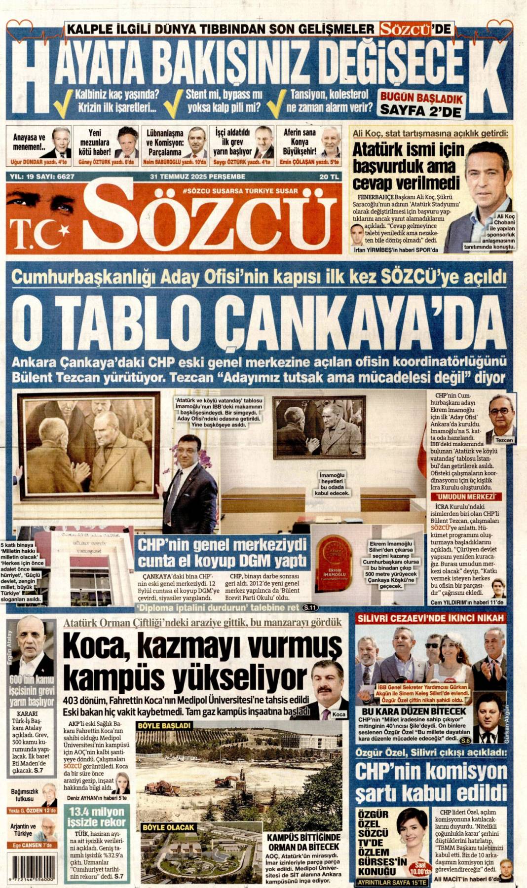 Baronun kirli defterleri açıldı: 31 Temmuz 2025 Perşembe güncel gazete manşetleri 17