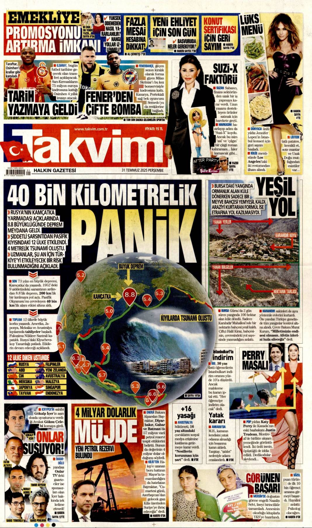 Baronun kirli defterleri açıldı: 31 Temmuz 2025 Perşembe güncel gazete manşetleri 18