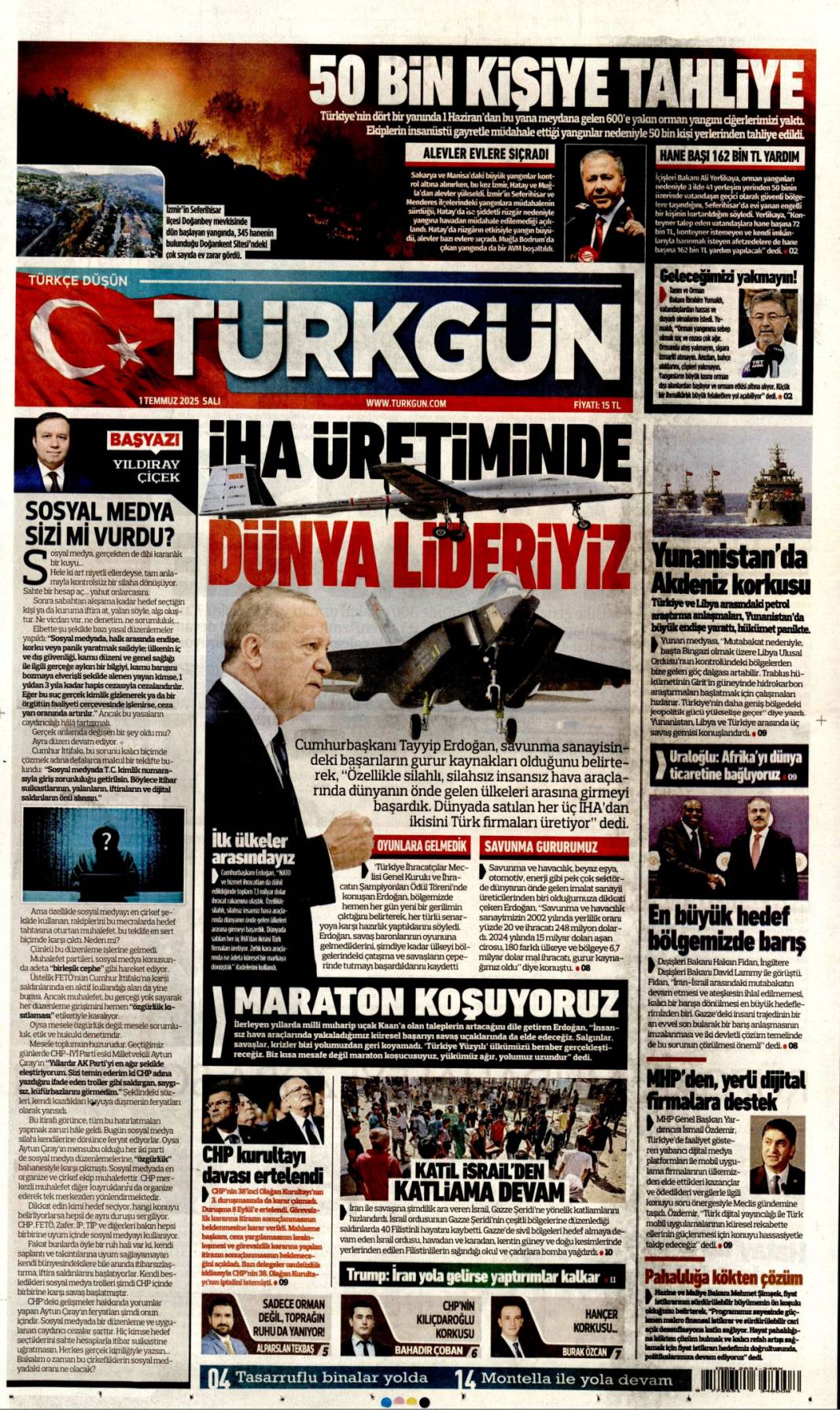 Kurultay'ın kaderi ceza davasında: 1 Temmuz 2025 Salı gazete manşetleri 17