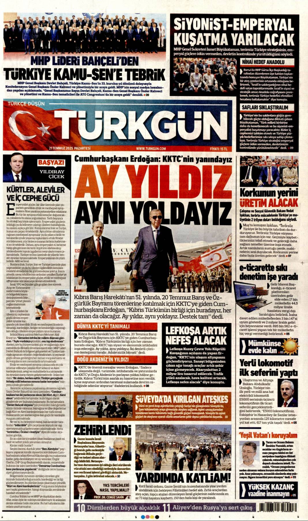 Plajlarda virüs alarmı: 21 Temmuz 2025 Pazartesi gazete manşetleri 16