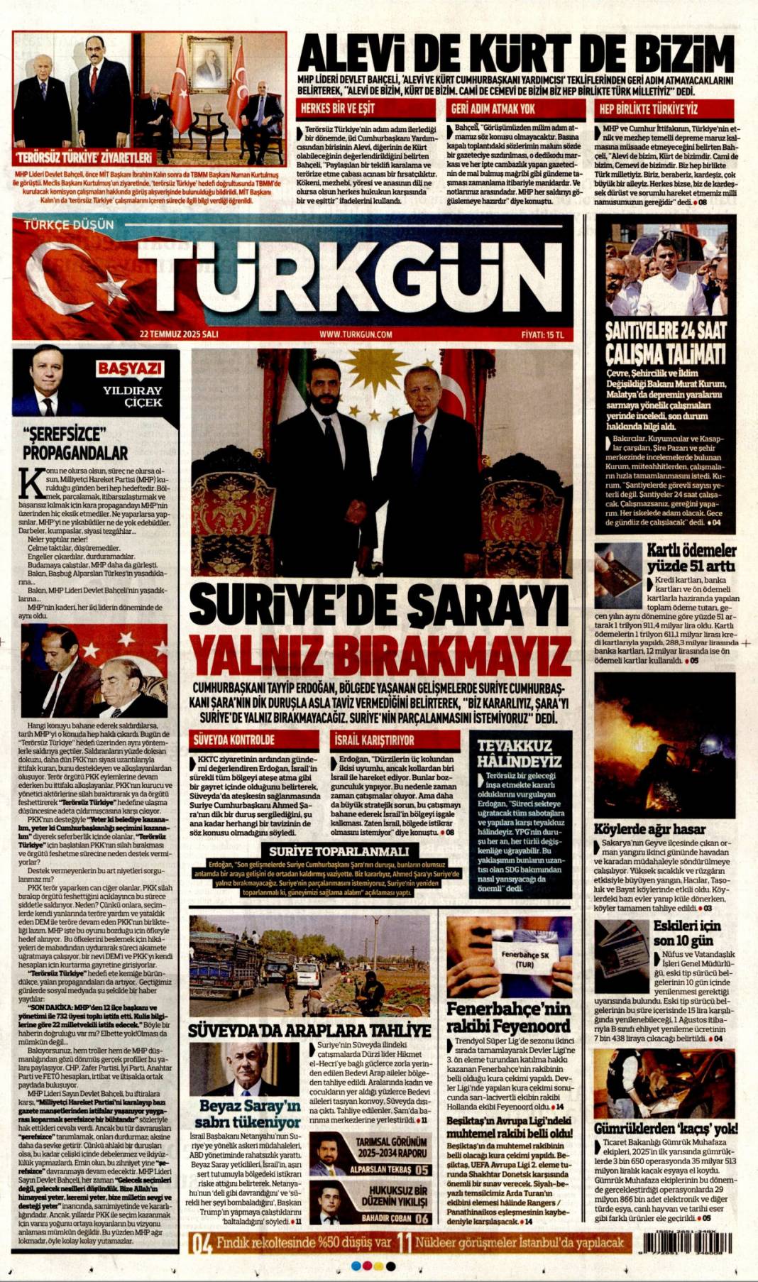 LGS iftirası büyük ahlaksızlık: 22 Temmuz 2025 Salı güncel gazete manşetleri 19