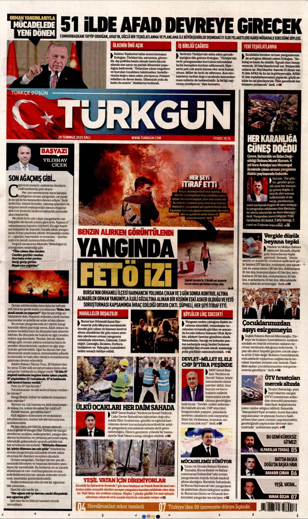 Ateşin çocukları gitti, Papazın çocukları geldi: 29 Temmuz 2025 Salı güncel gazete manşetleri 21