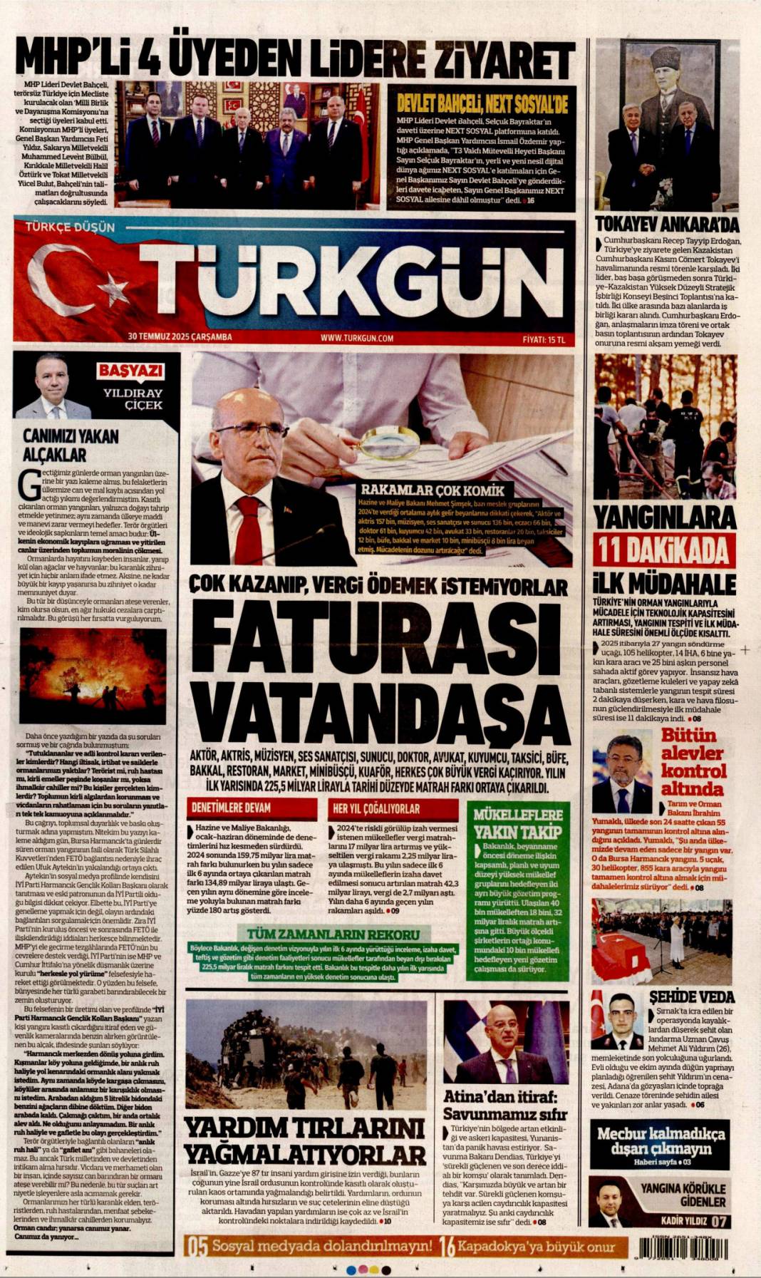 On yıl yetmez ver müebbeti: 30 Temmuz 2025 Çarşamba güncel gazete manşetleri 13