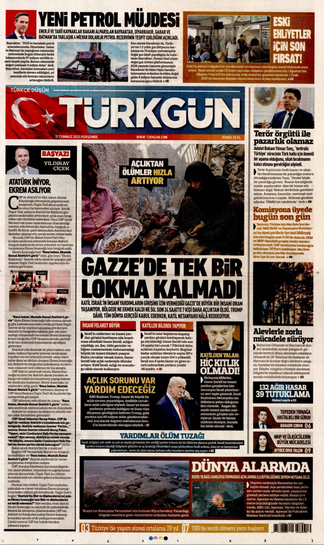 Baronun kirli defterleri açıldı: 31 Temmuz 2025 Perşembe güncel gazete manşetleri 19