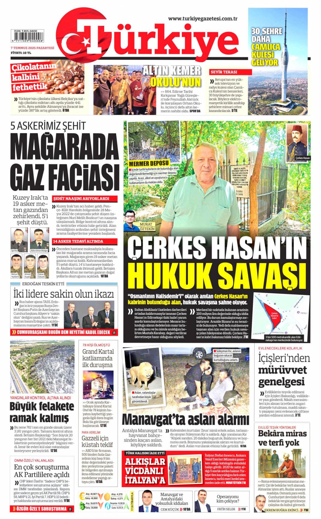 41 yıl sonra silahlara veda: 7 Temmuz 2025  Pazartesi, güncel gazete manşetleri 2