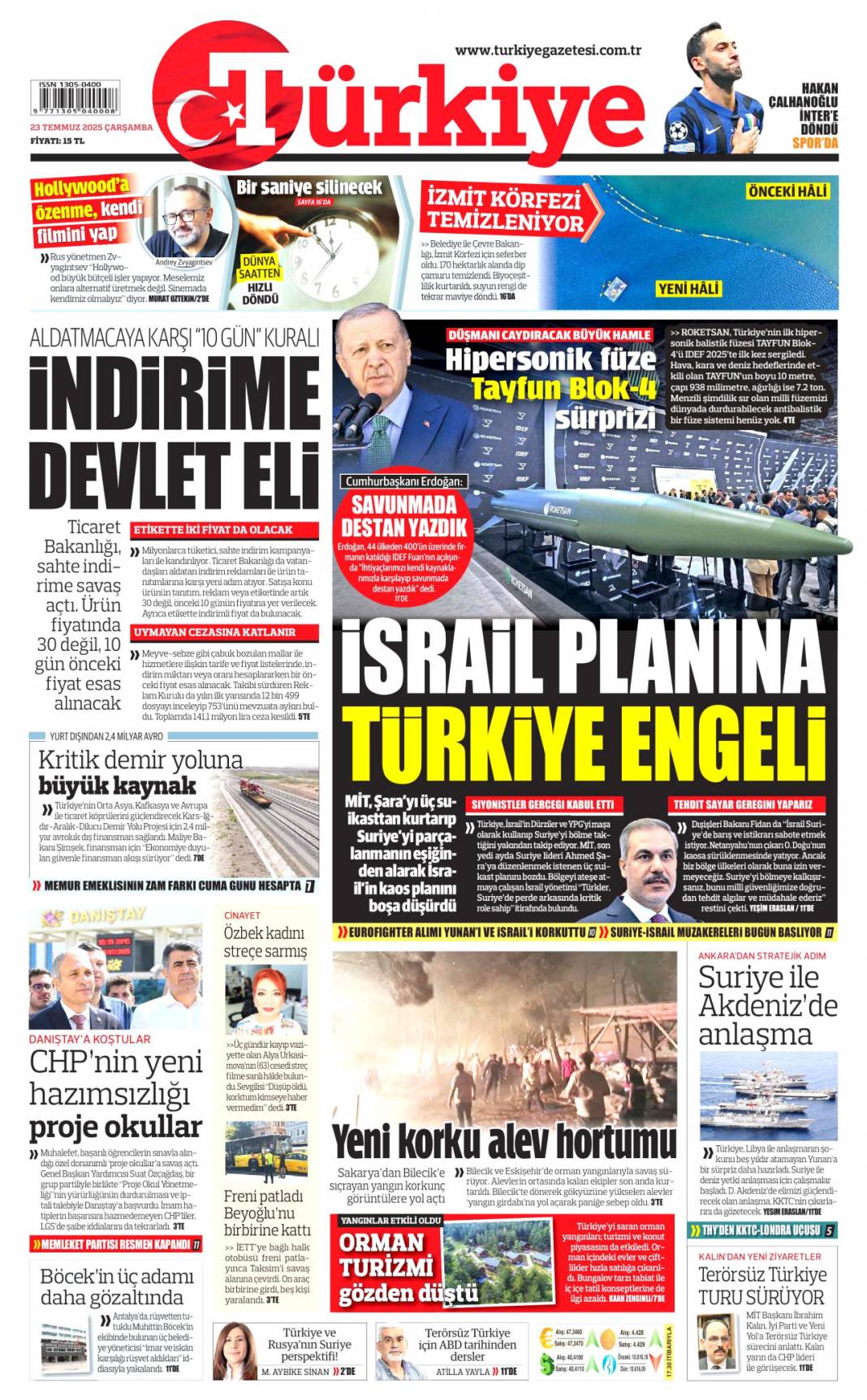 Savunma sanayimiz destan yazıyor: 23 Temmuz 2025 Çarşamba güncel gazete manşetleri 6