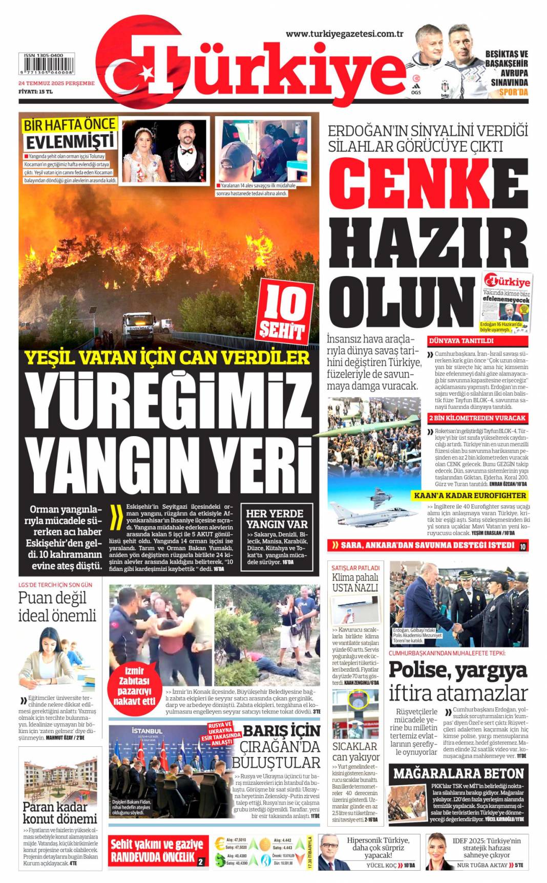 Çelik kubbemize 5 süper güç: 24 Temmuz 2025 Perşembe güncel gazete manşetleri 19