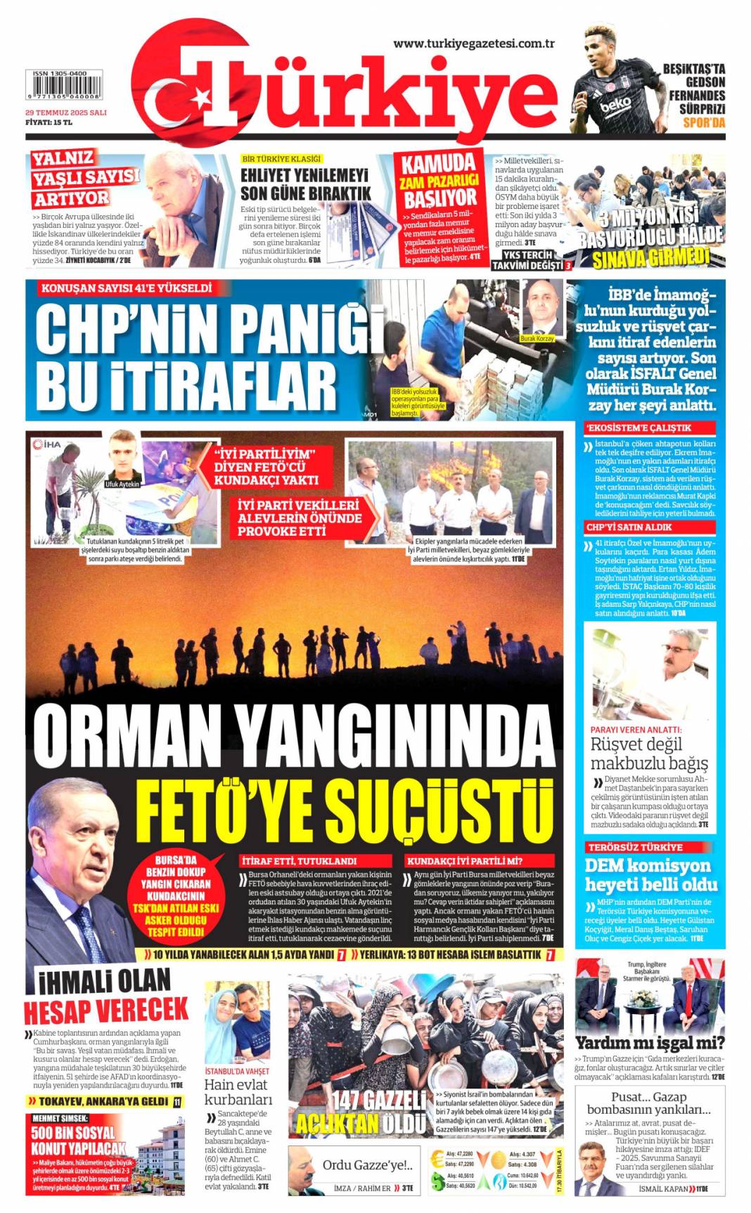 Ateşin çocukları gitti, Papazın çocukları geldi: 29 Temmuz 2025 Salı güncel gazete manşetleri 6