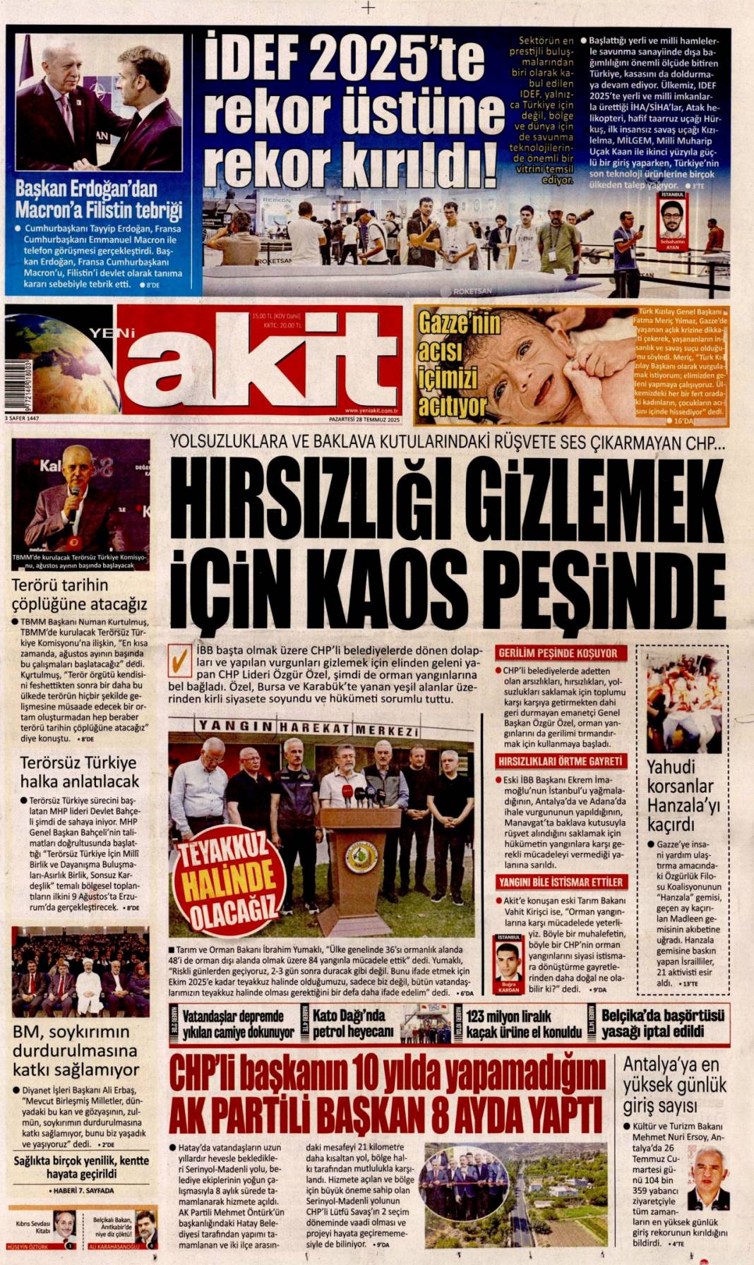 Seferberlik ruhu: Teyakkuz halindeyiz! 28 Temmuz 2025 Pazartesi güncel gazete manşetleri 19