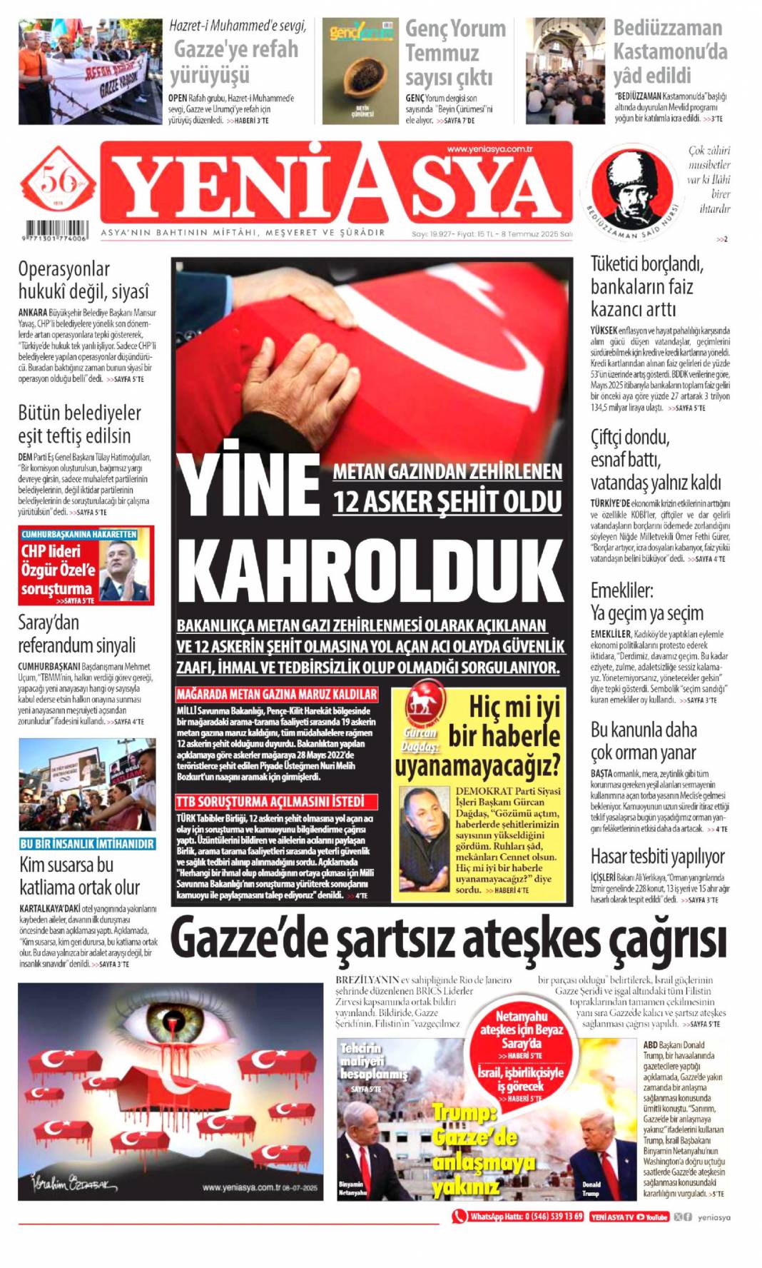 Adım adım terörsüz Türkiye'ye doğru: 8 Temmuz 2025 Salı, güncel gazete manşetleri 16