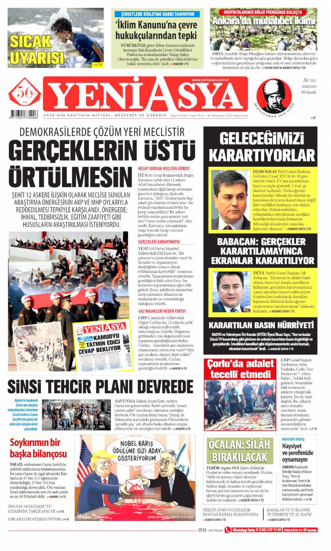 Cumhurbaşkanı Erdoğan: Haraç partisi! 10 Temmuz 2025 Perşembe gazete manşetleri 22