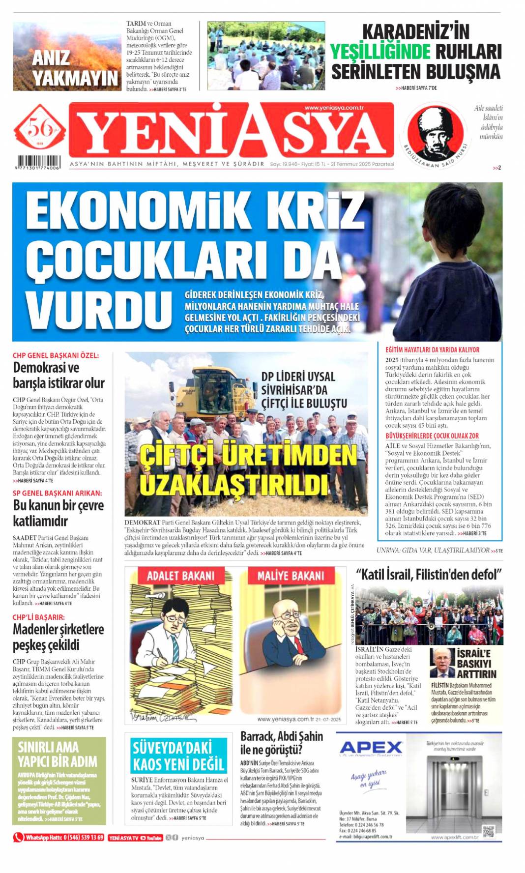 Plajlarda virüs alarmı: 21 Temmuz 2025 Pazartesi gazete manşetleri 19