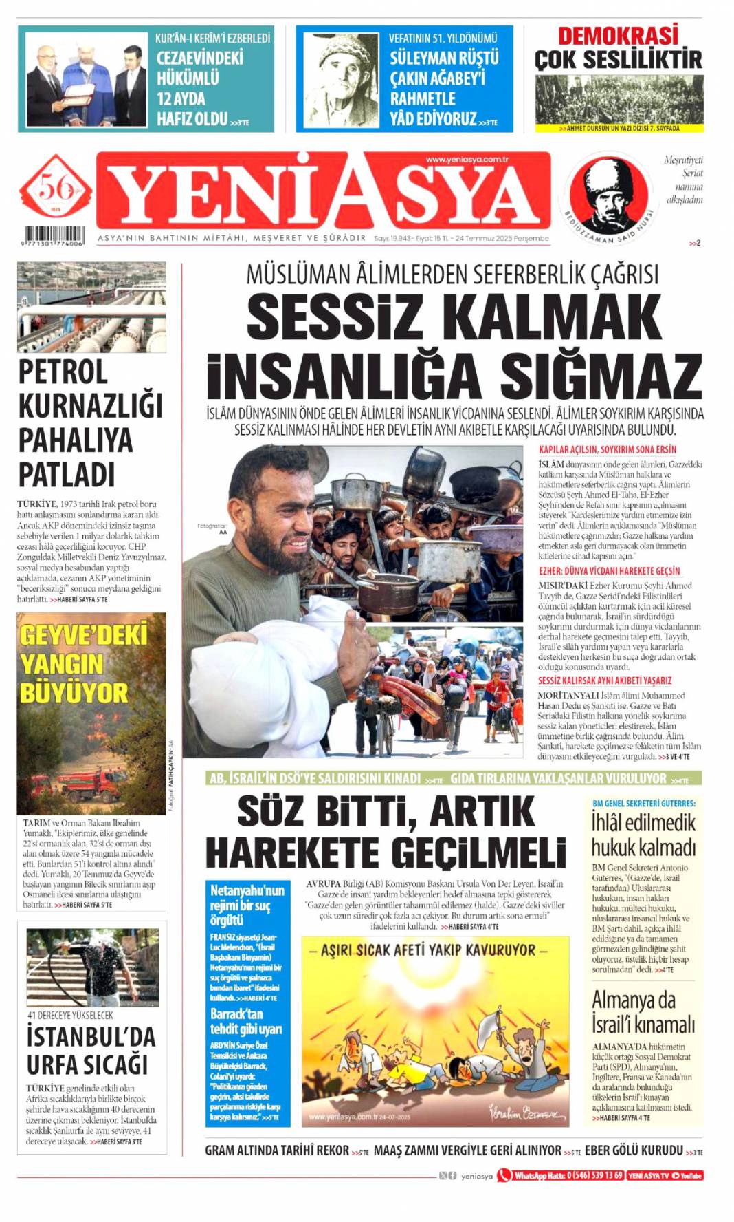 Çelik kubbemize 5 süper güç: 24 Temmuz 2025 Perşembe güncel gazete manşetleri 21