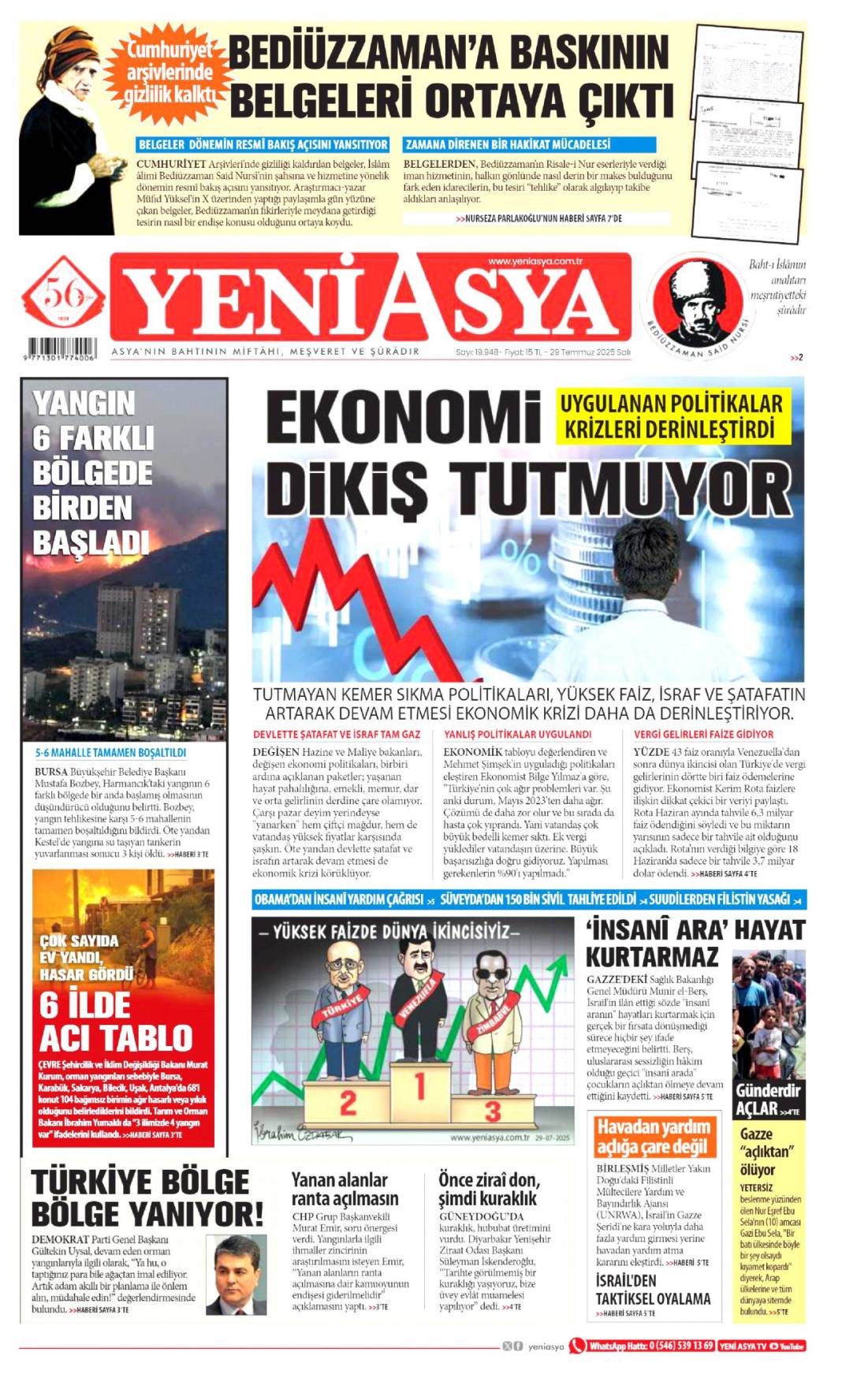 Ateşin çocukları gitti, Papazın çocukları geldi: 29 Temmuz 2025 Salı güncel gazete manşetleri 22