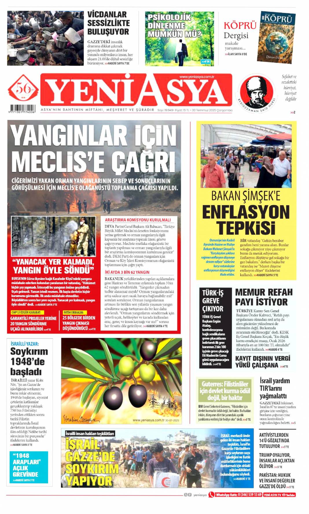 On yıl yetmez ver müebbeti: 30 Temmuz 2025 Çarşamba güncel gazete manşetleri 12