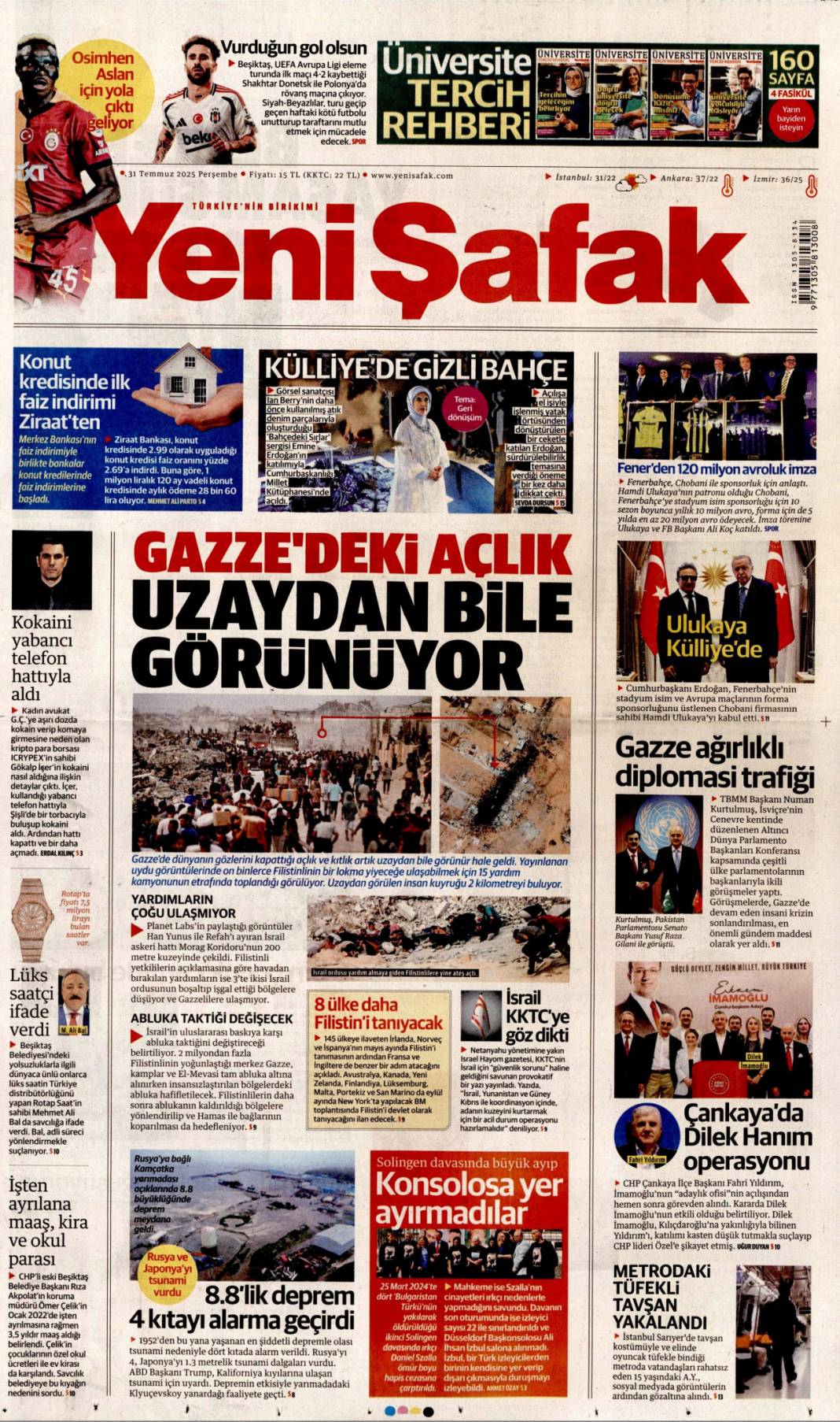 Baronun kirli defterleri açıldı: 31 Temmuz 2025 Perşembe güncel gazete manşetleri 24