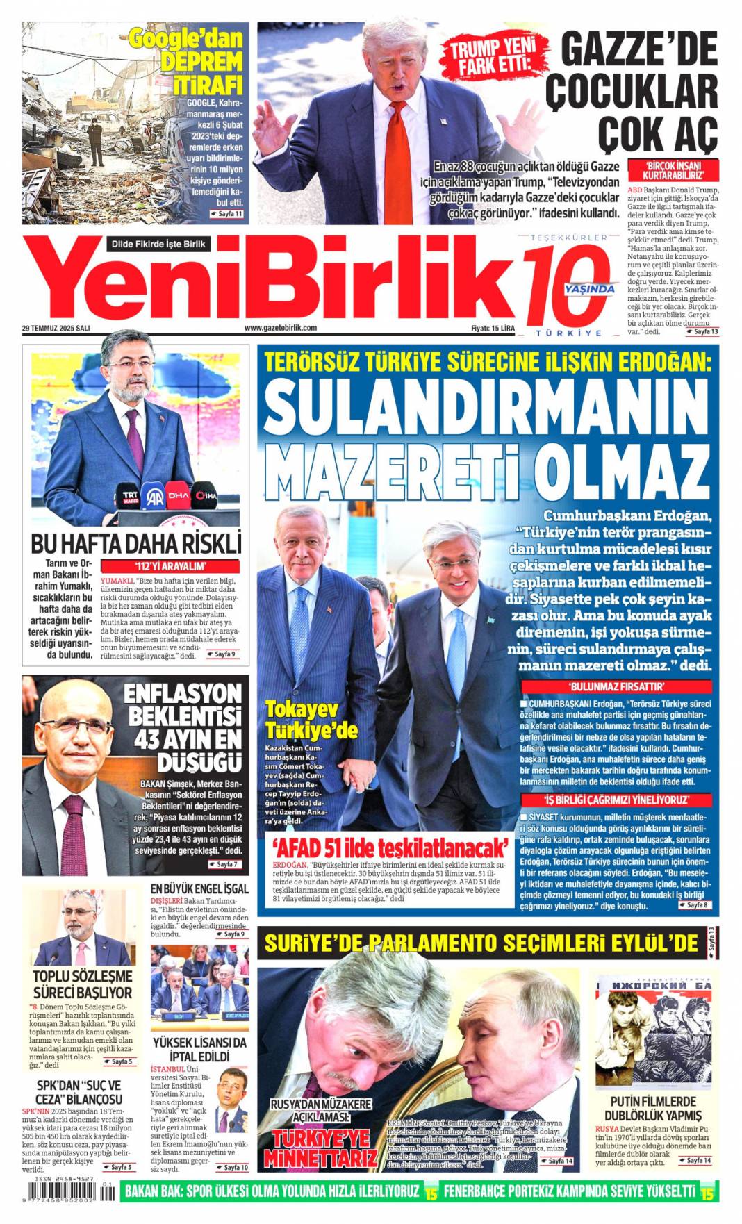 Ateşin çocukları gitti, Papazın çocukları geldi: 29 Temmuz 2025 Salı güncel gazete manşetleri 23