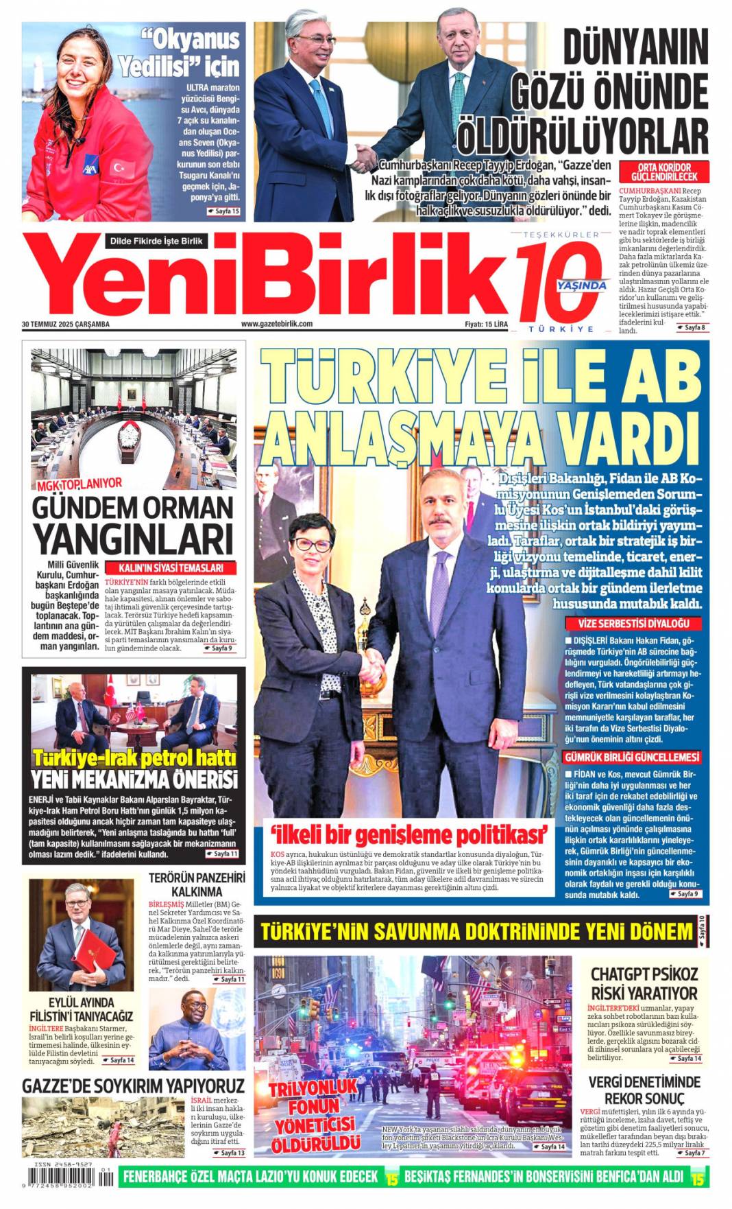 On yıl yetmez ver müebbeti: 30 Temmuz 2025 Çarşamba güncel gazete manşetleri 10
