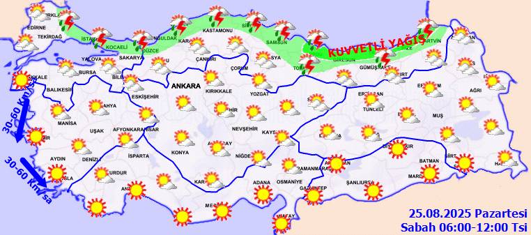 Meteoroloji uyardı: O bölgelere kuvvetli yağış geliyor! Bugün hava nasıl, Pazartesi günü hava nasıl olacak? 5