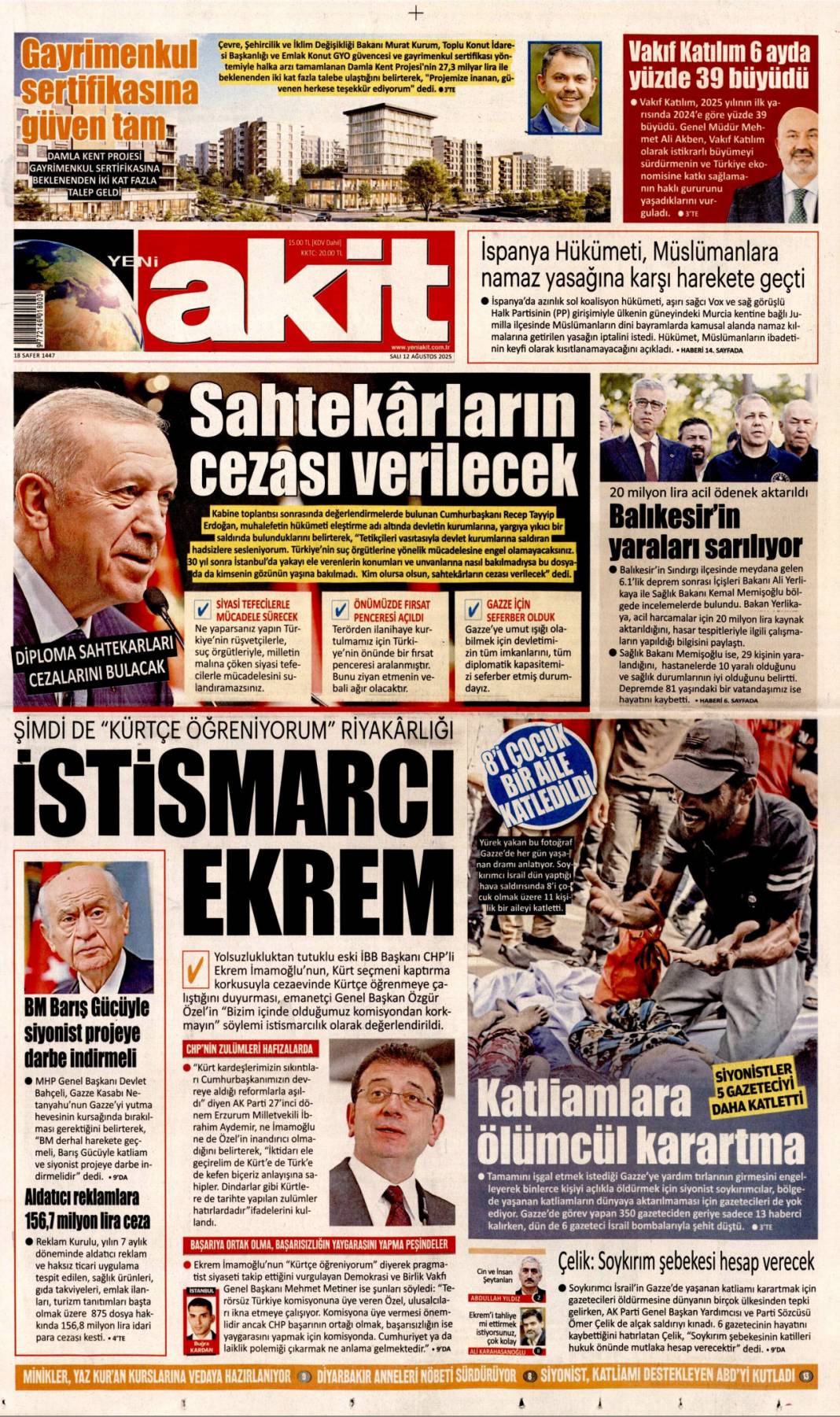 Kıyamet gibi! Alevlere teslim olan Çanakkale'de can pazarı: 12 Ağustos 2025 gazete manşetleri 11