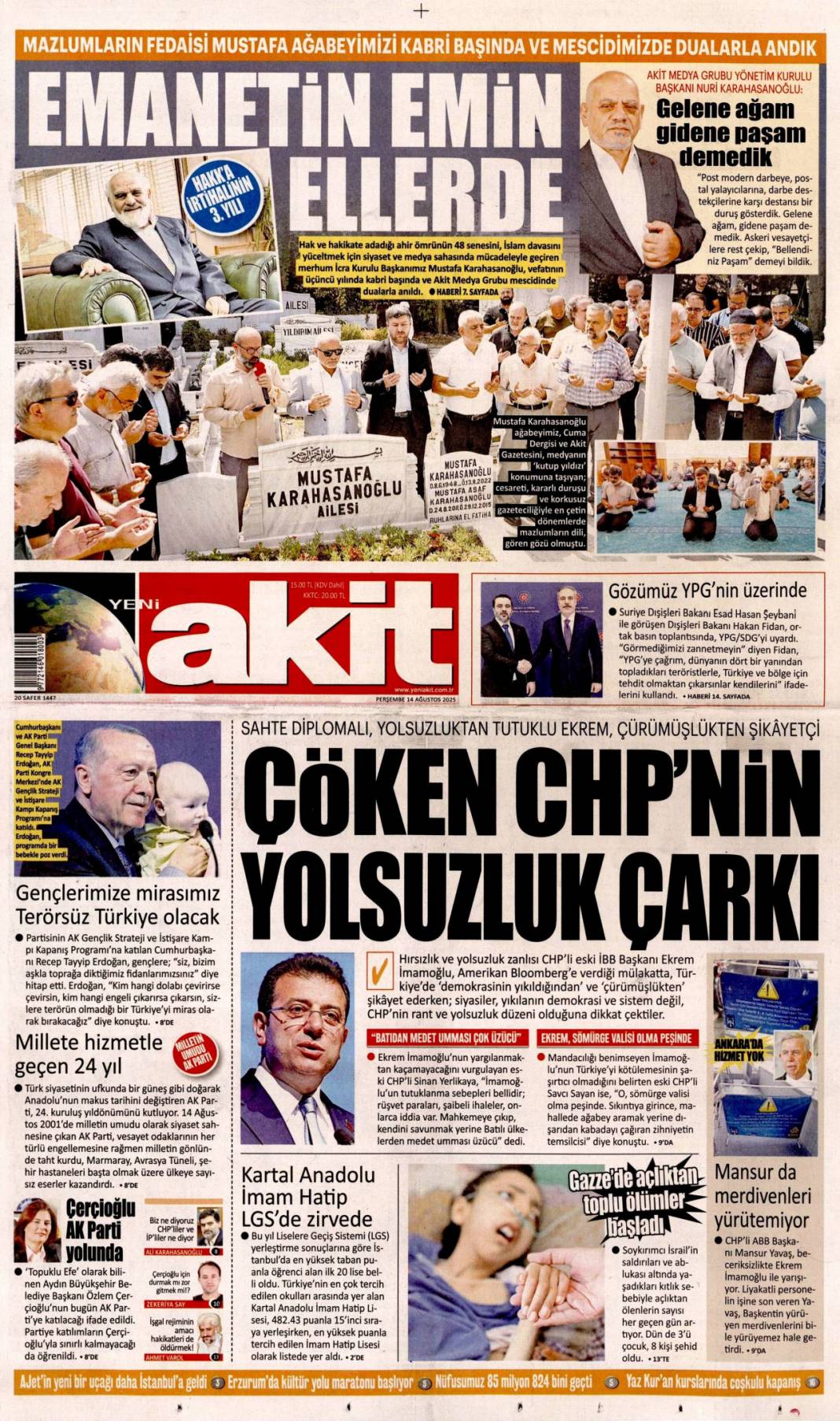 Kurnazlığı bırak YPG! Acil adım atmazlarsa operasyon an meselesi: 14 Ağustos gazete manşetleri 11