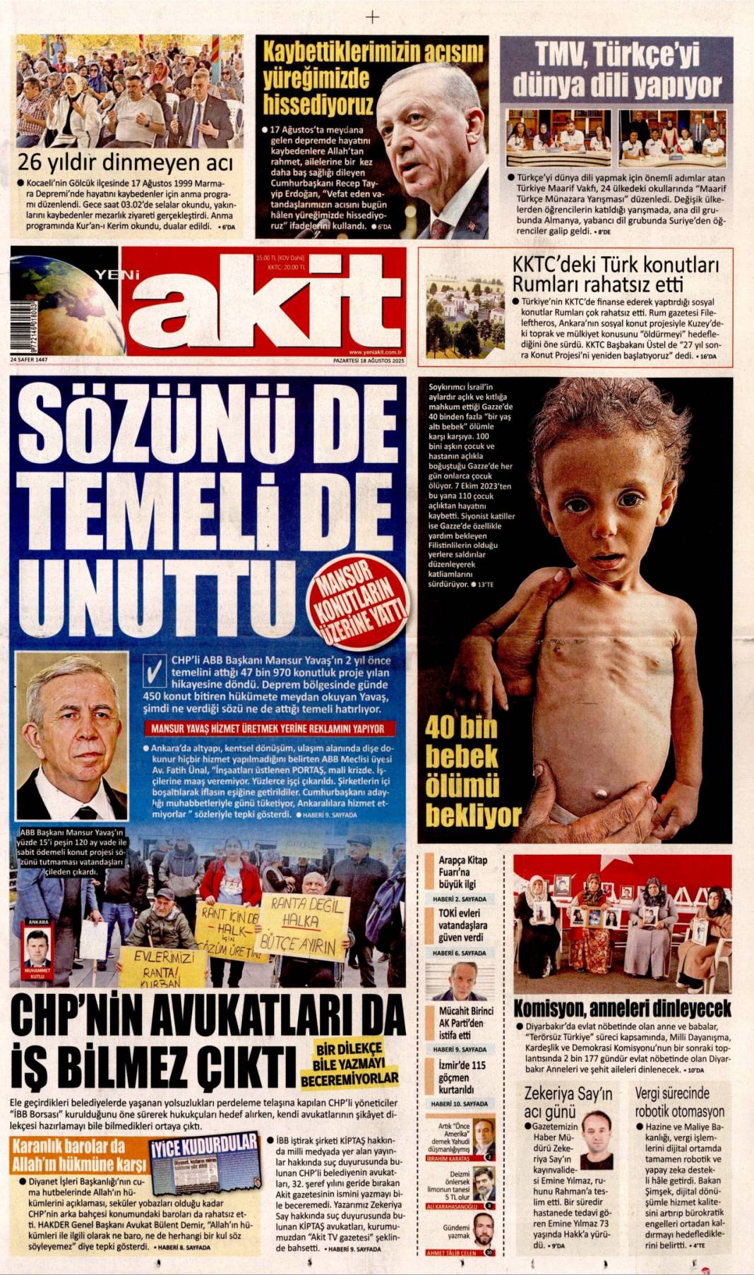 CHP'de kırmızı alrm! Özgür Özel zor durumda: 18 Ağustos 2025 gazete manşetleri 10