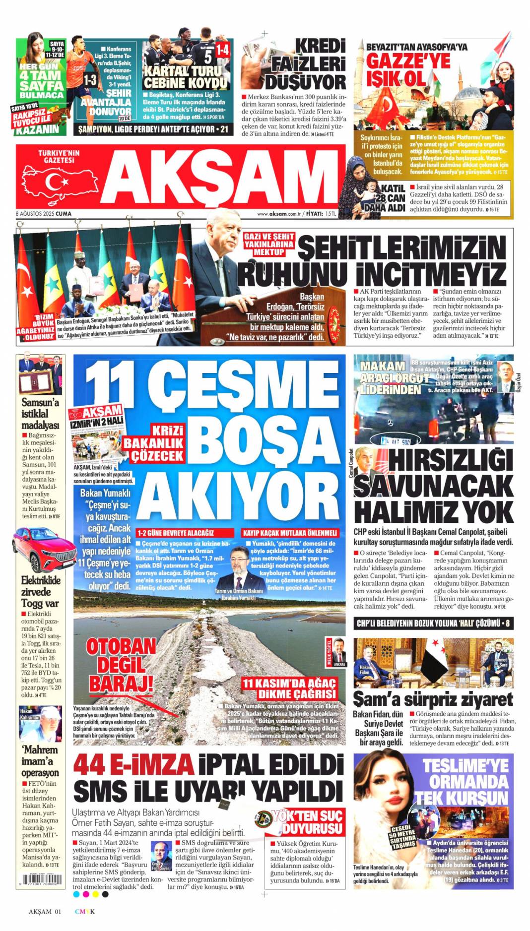 Sahte e-imza'da FETÖ izi! Devlet tuzağı gördü tedbirleri aldı: 8 Ağustos 2025 gazete manşetleri 11