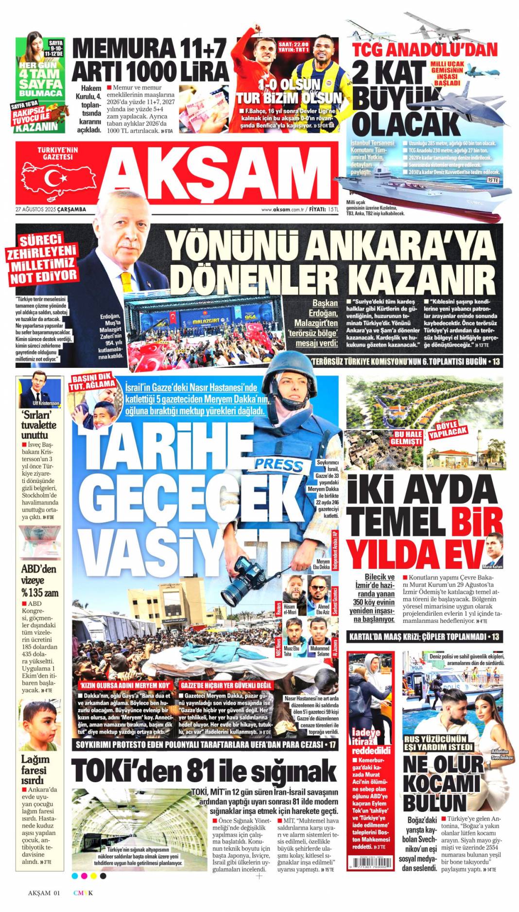 Terörist YPG ve destekçilerine Malazgirt'ten kılıçlı mesaj: 27 Ağustos 2025 gazete manşetleri 11