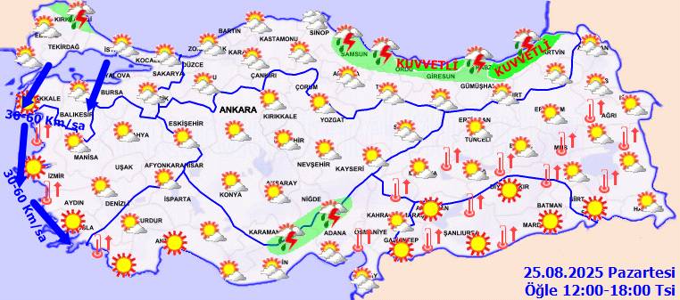 Meteoroloji uyardı: O bölgelere kuvvetli yağış geliyor! Bugün hava nasıl, Pazartesi günü hava nasıl olacak? 6