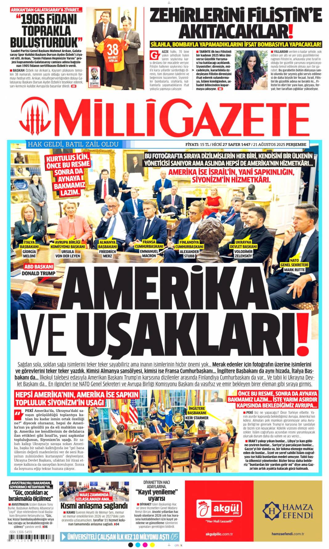 Avrupa fonları ekosistem'e aktı: 21 Ağustos 2025 gazete manşetleri 13