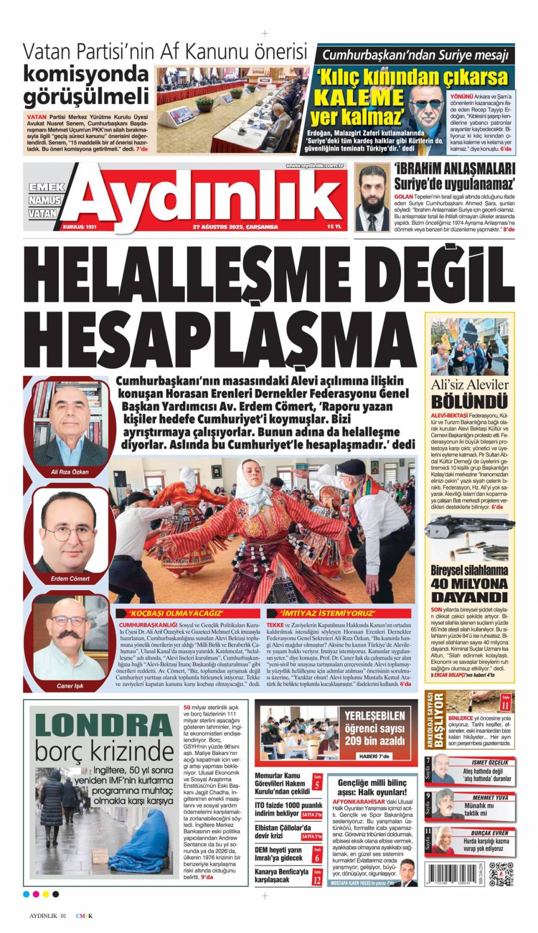 Terörist YPG ve destekçilerine Malazgirt'ten kılıçlı mesaj: 27 Ağustos 2025 gazete manşetleri 14