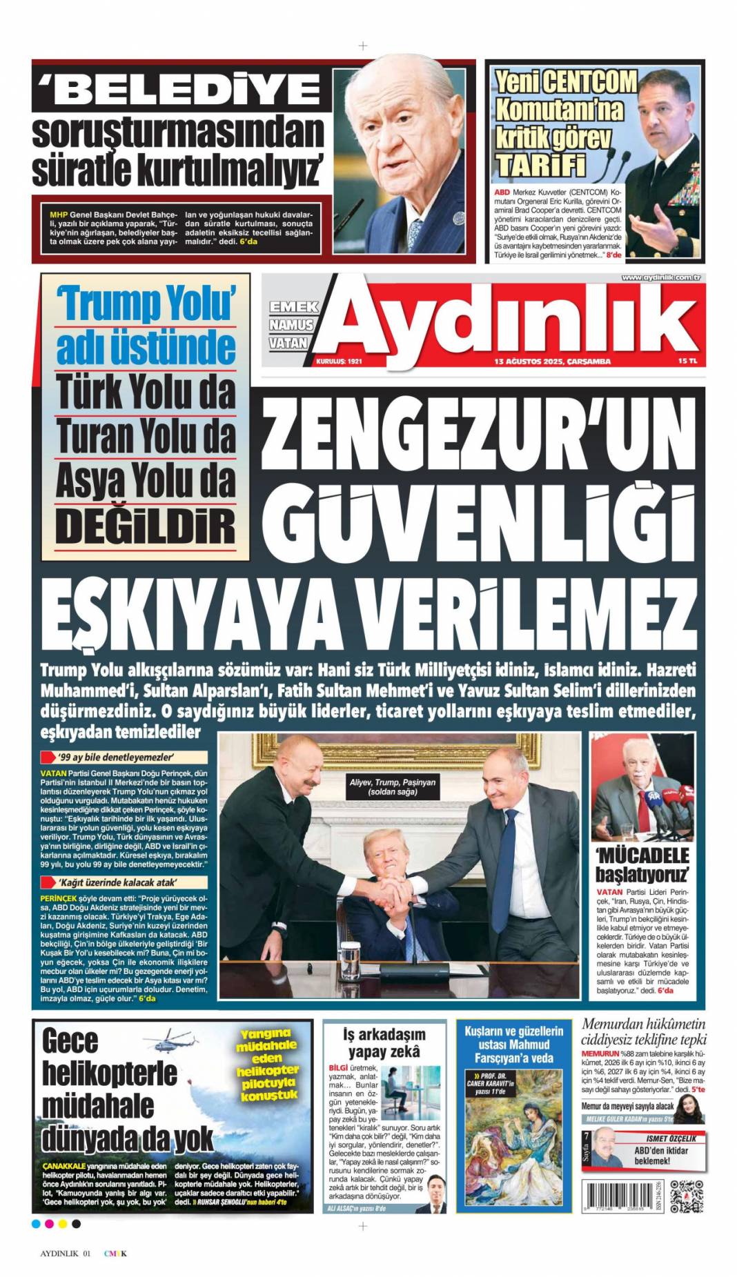 İBB'de rüşvet poşetlere sığmadı: 13 Ağustos 2025 gazete manşetleri 14