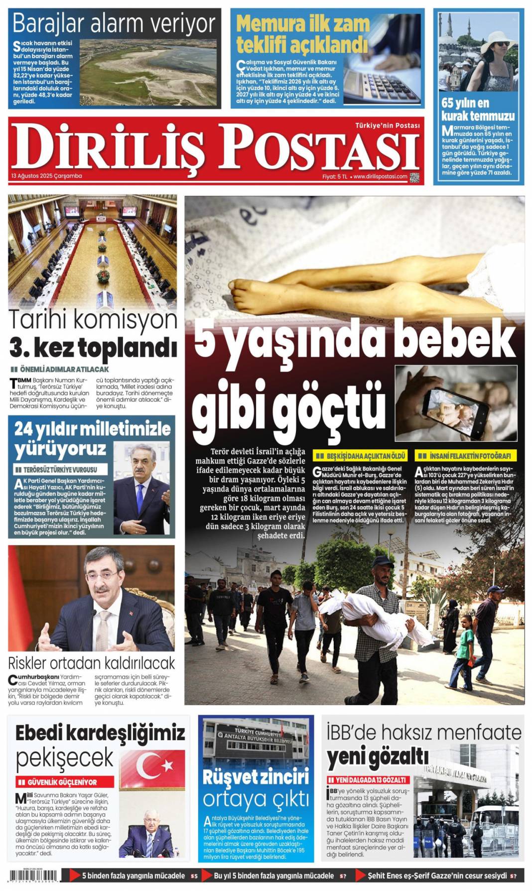 İBB'de rüşvet poşetlere sığmadı: 13 Ağustos 2025 gazete manşetleri 17