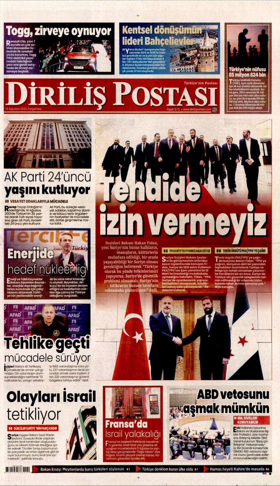 Kurnazlığı bırak YPG! Acil adım atmazlarsa operasyon an meselesi: 14 Ağustos gazete manşetleri 18