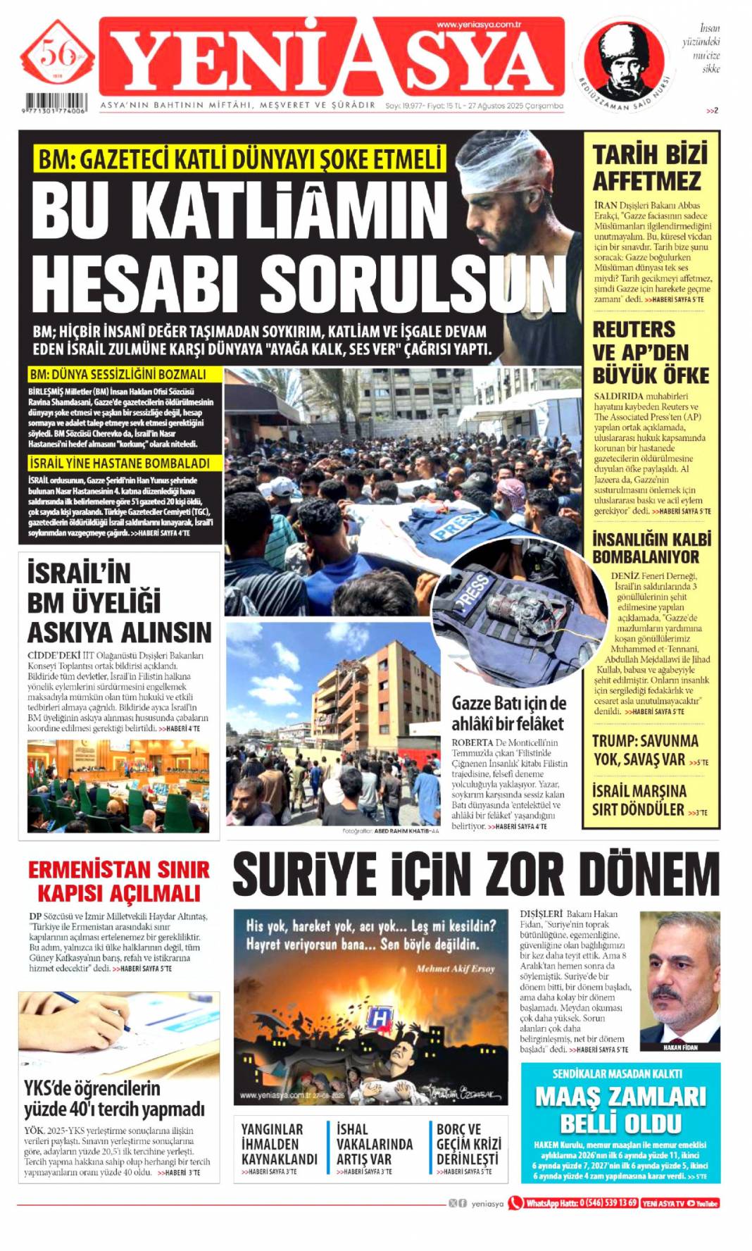 Terörist YPG ve destekçilerine Malazgirt'ten kılıçlı mesaj: 27 Ağustos 2025 gazete manşetleri 18